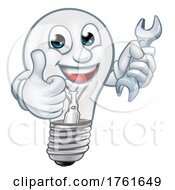 Poster, Art Print Of Light Bulb Cartoon Character Lightbulb Mascot