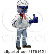 Panther Chef Mascot Cartoon Character