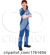 Doctor Or Nurse Woman In Scrubs Medical Worker by AtStockIllustration