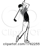Poster, Art Print Of Black And White Golf Design