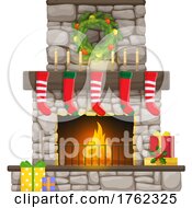 Christmas Fireplace by Vector Tradition SM
