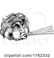 Poster, Art Print Of Face Blowing Wind