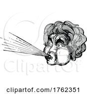Poster, Art Print Of Face Blowing Wind