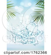 Poster, Art Print Of Water Splash And Palm Trees