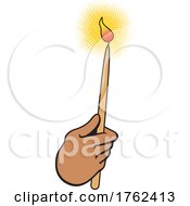 Poster, Art Print Of Cartoon Black Womans Hand Holding A Candle