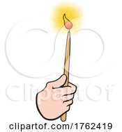 Poster, Art Print Of Cartoon White Mans Hand Holding A Candle
