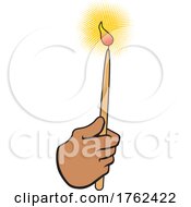 Poster, Art Print Of Cartoon Black Mans Hand Holding A Candle