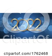 Elegant Gold And Blue Happy New Year Banner Design