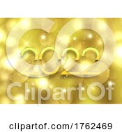 Poster, Art Print Of Golden Happy New Year Background With Bokeh Lights And Stars