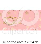 Poster, Art Print Of Happy New Year Banner With Pink And Gold Design
