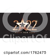 Happy New Year Banner With Gold Star Design