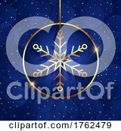 Poster, Art Print Of Elegant Christmas Snowflake Background