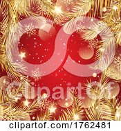 Poster, Art Print Of Red And Gold Christmas Background 1811