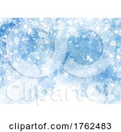 Poster, Art Print Of Watercolor Christmas Snowflake Background