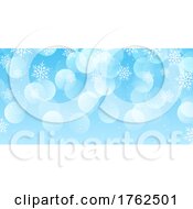 Poster, Art Print Of Christmas Banner With Snowflakes And Bokeh Lights