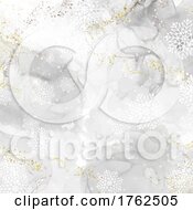 Poster, Art Print Of Elegant Christmas Snowflake Background With Hand Painted Design
