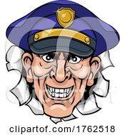Policeman Mean Police Officer Ponting Cartoon
