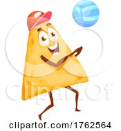 Poster, Art Print Of Tortilla Chip Playing Volleyball