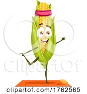 Corn Ear Doing Yoga by Vector Tradition SM