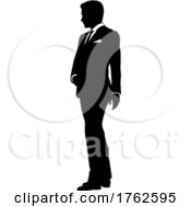Poster, Art Print Of Business Man In Suit Silhouette Person