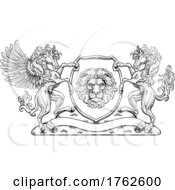 Crest Pegasus Horse Coat Of Arms Lion Shield Seal