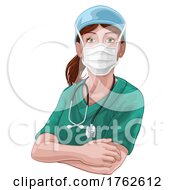 Doctor Or Nurse Woman In Medical Scrubs Unifrom by AtStockIllustration