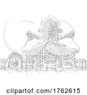 Poster, Art Print Of Black And White Christmas House Or Church
