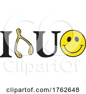 Poster, Art Print Of I Wish You Happiness With Letter I Wishbone Letter U And Smiley Face