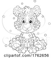 Poster, Art Print Of Sitting Tiger Cub In Snow