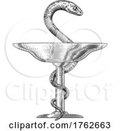 Poster, Art Print Of Bowl Of Hygieia Snake Medical Pharmacist Icon