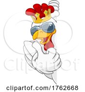 Poster, Art Print Of Cool King Chicken Rooster Cockerel Bird Cartoon