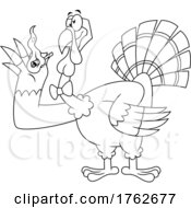 Poster, Art Print Of Black And White Turkey Mascot Smoking A Joint