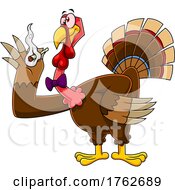 Turkey Mascot Smoking A Joint by Hit Toon