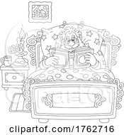 Poster, Art Print Of Black And White Santa Claus Reading In Bed