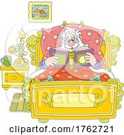 Santa Claus Reading In Bed