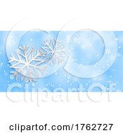 Poster, Art Print Of Christmas Banner With A Silver Glittery Design