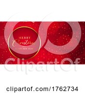 Poster, Art Print Of Red And Gold Christmas Banner Design