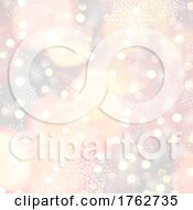 Christmas Background With Snowflakes And Bokeh Lights