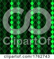 Poster, Art Print Of Christmas Argyle Pattern In Shades Of Green