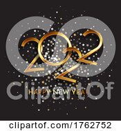 Poster, Art Print Of Happy New Year Background With Gold Lettering