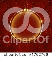 Poster, Art Print Of Christmas Background With Gold Bauble Design
