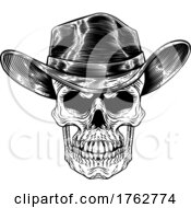 Skull Cowboy Hat Grim Reaper Cartoon