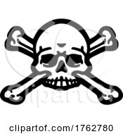 Poster, Art Print Of Skull And Crossbones Pirate Grim Reaper Cartoon