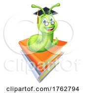 Cartoon Caterpillar Book Worm by AtStockIllustration