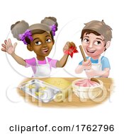 Girl And Boy Cartoon Child Chef Cook Kids by AtStockIllustration
