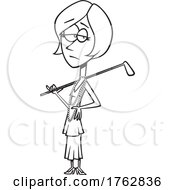 Black And White Cartoon Jordan Baker The Female Golfer From The Great Gatsby by toonaday