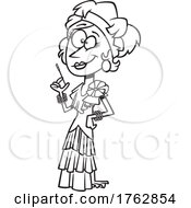 Black And White Cartoon Myrtle Wilson From The Great Gatsby by toonaday