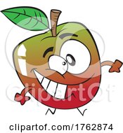 Cartoon Grinning Apple by toonaday