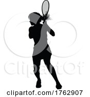 Poster, Art Print Of Tennis Silhouette Sport Player Woman