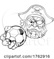 Poster, Art Print Of Pirate Soccer Football Ball Sports Mascot Cartoon